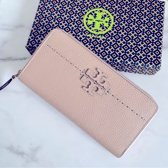TORY BURCH MCGRAW ZIP CONTINENTAL WALLET PINK QUARTZ - Picture 8 of 8